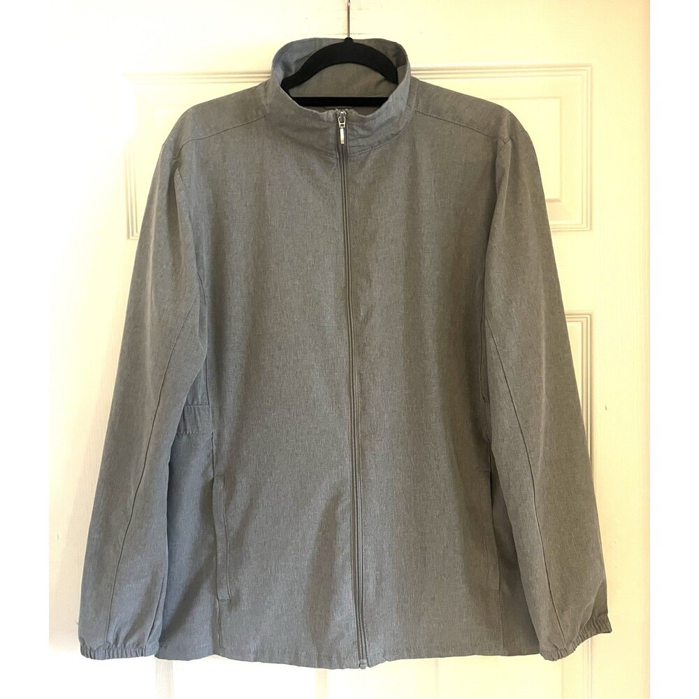 Hang Ten Womens Full Zip Jacket L Gray UPF 50 Water Repellant Hybrid Sun Shield